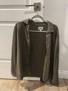 Rhythm Men's Olive Green Sweater Polo